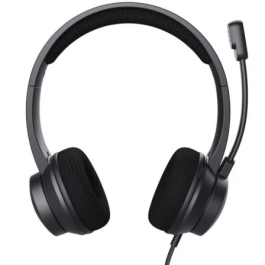 Trust Auriculares Ayda 25089 con Micrófono USB ENC Negros Cancelación Ruido Materiales Reciclados PC
