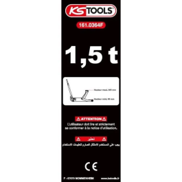 Ks Tools Gato Hidráulico Compacto 161.0364F de Aluminio/Acero para Coche - Elevador 1,5 Toneladas