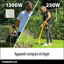 Powerplus POWXG62205T Cortadora de Césped Eléctrica 1300W 32mm y Bordeadora 250W 220mm
