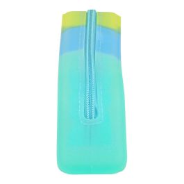 Safta Portatodo Cuadrado de Silicona Tricolor con Colores Amarillo, Azul y Verde 18,5x7,5x5,5 cm