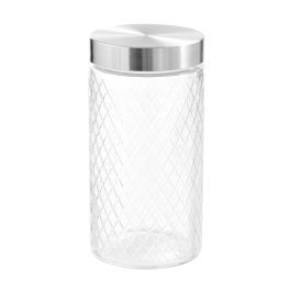 Anna Tarro de Vidrio con Tapa de Acero y Relieve, Capacidad 1700 ml (1.7 L), Medidas ø11 x 22 cm (12 Unidades) Anna Tarro de Vidrio con Tapa de Acero y Relieve, Capacidad 1700 ml (1.7 L), Medidas ø11 x 22 cm (12 Unidades)