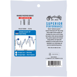 MARTIN Juego Bajo Acústico Authentic Sp Bass 92/8 Phosphor Bronze Light 45-100