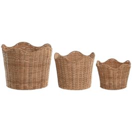 DKD Home Decor Cesta de Ratán y Metal Tropical Natural 30 x 25 x 30 cm Set de 3 (2 Unidades) Precio: 75.68999999. SKU: B1ABLF2D6K
