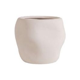 DKD Home Decor Macetero Urban de Cerámica Crudo con Acabado Orgánico 14x14x12 cm (2 Unidades)