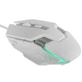 Mars Gaming MM024 WH Ratón Gaming Óptico 4000 DPI Ajustable, RGB Flow, 6 Botones Huano, Compatible PC/Consolas, Blanco