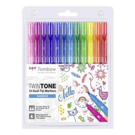 Rotulador Tombow Twintone Doble Punta Colores Arco Iris Estuche De 12 Precio: 18.49999976. SKU: B1FLA348XK