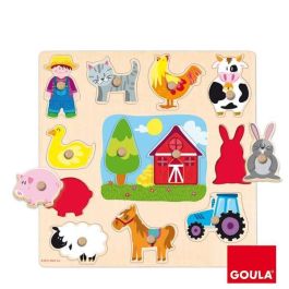 Puzzle encajable siluetas granja de madera goula 12 piezas 31x30x1.5 cm Puzzle encajable siluetas granja de madera goula 12 piezas 31x30x1.5 cm
