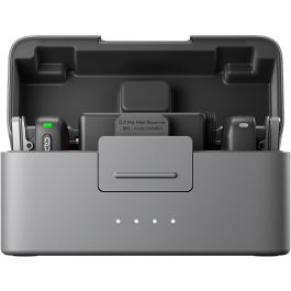 DJI Mic Mini (2TX+1RX+Charging Case) Micrófono Omnidireccional con Receptor de Cámara y 2 Transmisores, 400m de Alcance