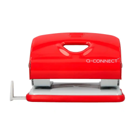 Q-connect KF14219 Taladrador Rojo Capacidad 20 Hojas Base Metálica
