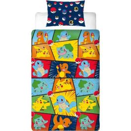 Pokemon POK3700891712163 Juego de Cama Reversible Starter y Poké-ball Microfibra 140x200cm + Funda Almohada 63x63cm