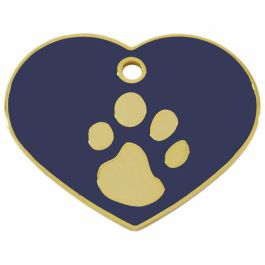 Placa identificativa para collar Imarc Heart Azul Dorado