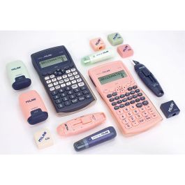 Milán Calculadora Científica M240 Serie 1918 Rosa con 240 Funciones Integradas, Pantalla 2 Líneas, Carcasa Protectora