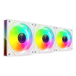 Mars Gaming MF-3DPROKIT/ 12cm Ventiladores ARGB Blanco (Pack 3) con HUB y Mando a Distancia