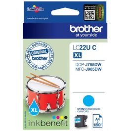 Brother LC22UC Cartucho de tinta original Cian, 1200 páginas, para DCP-J785DW, MFC-J985DW