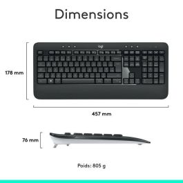 Logitech MK540 Advanced Combo Teclado y Ratón Inalámbrico Unifying, Diseño FR, Tamaño Completo, Resistente a Salpicaduras