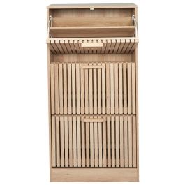 Home Deco Factory Mueble Zapatero Klaus 3 Puertas Abatibles, 18 Pares, Madera MDF, Colección Natural, Medidas 60x24x113cm