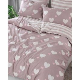Juego de Cama Funda Nórdica 220x240 cm + 2 Fundas Almohada 60x60 cm Rosa 65% Algodón 35% Poliéster