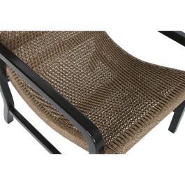 DKD Home Decor Butaca Colonial Madera Teca y Ratán Sintético 80x66x73 cm