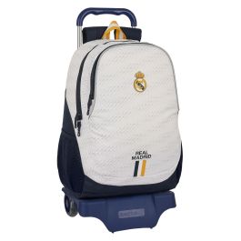 Mochila Escolar con Ruedas Real Madrid C.F. Blanco 32 x 44 x 16 cm Mochila Escolar con Ruedas Real Madrid C.F. Blanco 32 x 44 x 16 cm