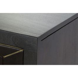 DKD Home Decor Buffet Moderno Colección Rombo Gold con 3 Cajones y 2 Puertas de Acacia y Metal Marrón Oscuro Dorado 160x40x90 cm