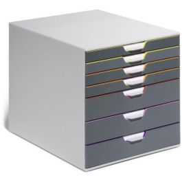 Durable Módulo 7 Cajones Varicolor, Plástico ABS, Gris/Multicolor, 760758