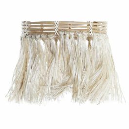 DKD Home Decor Pantalla Colonial de Ratán Natural, Marrón y Blanco, para Decoración del Hogar - Ancho 30 x Largo 30 x Alto 38 cm