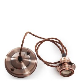 Pendel Lámpara Colgante E27 Cable Trenzado de Tela 1000mm x 0,75mm con Rosetón de Techo Portalámparas Metal para Bombillas LED Filamento SC-MPL007 Precio: 11.49999972. SKU: B15R69JA7S