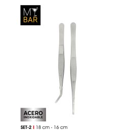 Set de 2 Pinzas para Cocina y Servir Acero Inoxidable 18 y 16 cm - My Bar (24 Unidades) Set de 2 Pinzas para Cocina y Servir Acero Inoxidable 18 y 16 cm - My Bar (24 Unidades)