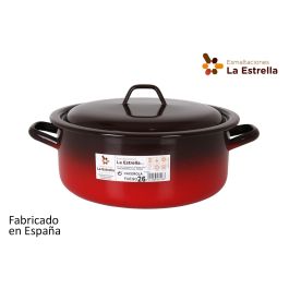 Cacerola Esmaltada con Tapa 26 cm - 5.5L "Fuego" La Estrella (6 Unidades) Precio: 135.49999991. SKU: B12YR8WLF5