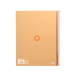 Antartik Cuaderno Espiral A4 Micro Peach Tapa Forrada 80 Hojas 90 gr Cuadro 5mm 1 Banda 4 Taladros