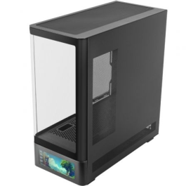 Mars Gaming MC-LCDPRO Caja Gaming Semitorre ATX con Pantalla LCD IPS 7.2", Cristal Templado Curvado y Doble Cámara