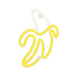 Forever Neón LED Banana Blanco/Amarillo con Pilas AA o USB Decoración para Salón y Espacios Modernos