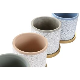 DKD Home Decor Maceta Arabe Verde Gris 14 x 14 x 14 cm (12 Unidades)