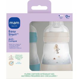 MAM MAM9001616836503 Set de 2 Biberones Easy Start Anticólico 160 ml Flow 1 Tetina Ocean + Sand