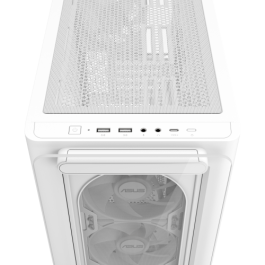 Asus A23 PLUS TG ARGB WHITE - Torre PC Blanco, micro ATX/Mini-ITX, 3x120mm Ventiladores, Ref. 90DC00K3-B19010