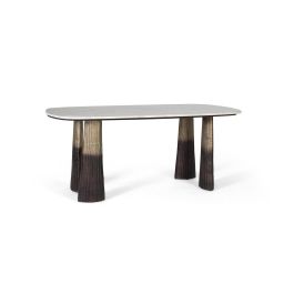 GINER Y COLOMER Mesa de Comedor Ovalada con Tapa de Mármol 180 cm Precio: 1597.1879. SKU: B19HY8KMP9