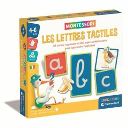 Montessori - Clementoni - Letras táctiles - Juego educativo para aprender el abecedario - 26 cartas de letras en bruto - A partir de 3 años