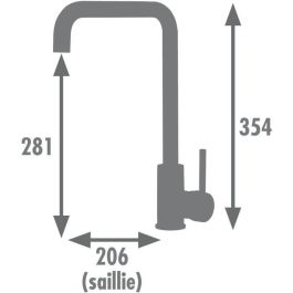 Edouard Rousseau EDR3047404060985 Mezclador de Fregadero de Cocina, Latón Cepillado, Caño Giratorio, Cartucho Cerámico Ø 35 mm