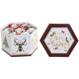 DKD Home Decor Adornos Colgantes Navidad Tradicionales Multicolor PVC - Set 14 piezas, 21x15.5x24 cm