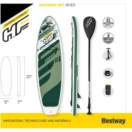 Bestway 65308 Tabla Paddle Surf Kahawai - Stand Up Paddle, Inflable, con Bomba, Paleta y Kit de Reparación, Ideal para Aguas Planas y Ríos Bestway 65308 Tabla Paddle Surf Kahawai - Stand Up Paddle, Inflable, con Bomba, Paleta y Kit de Reparación, Ideal para Aguas Planas y Ríos