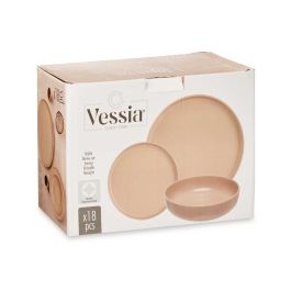 Set 18 Pzs Vajilla Gres Beige Vessia 39X29CM Set 18 Pzs Vajilla Gres Beige Vessia 39X29CM