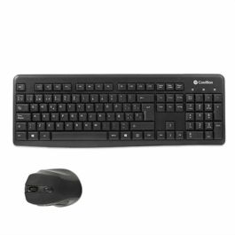 Teclado y Ratón CoolBox COO-KTR-02W Qwerty Español Inalámbrico Negro Español QWERTY