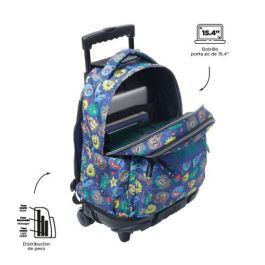 Totto Mochila Escolar Renglones MMA03ECO006-2416P-8JZ con Ruedas, Estampado, 35 Litros, 32 x 45.5 x 18 cm