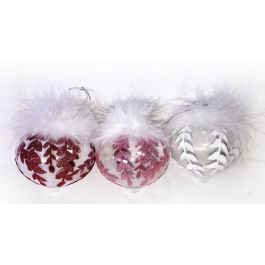 DKD Home Decor Decoración Colgante Navidad Tradicional, Cristal Poliéster, Surtido Rojo Rosa Blanco, 8x8x8 cm (12 Unidades) Precio: 18.85422. SKU: B1HLXNHMQA
