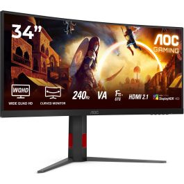 AOC CU34G4Z Monitor Gaming 34" Curvo Fast VA Wide Quad HD 3440x1440 1ms 240Hz 2xHDMI DisplayPort USB Negro/Rojo