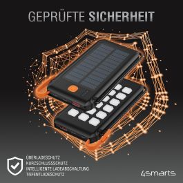 4smarts TitanPack Flex Powerbank Solar 10000mAh con Soporte y Lámpara