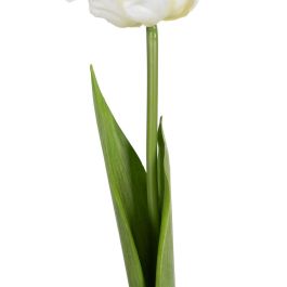 Flor Tulipán Blanco Tejido Decoración 63 cm
