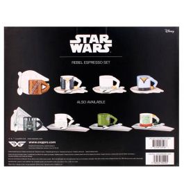 EXQUISITE GAMING Set Tazas Espresso Rebel Star Wars - 4 Tazas, 4 Platillos y 4 Cucharas