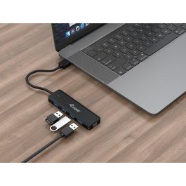 EQUIP HUB USB LIFE A 4 PUERTOS USB 3.2 INCLUYE ADAPTADOR USB-C