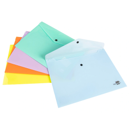 Liderpapel Carpeta Dossier Broche Polipropileno Din A4 Celeste Opaco 50 Hojas